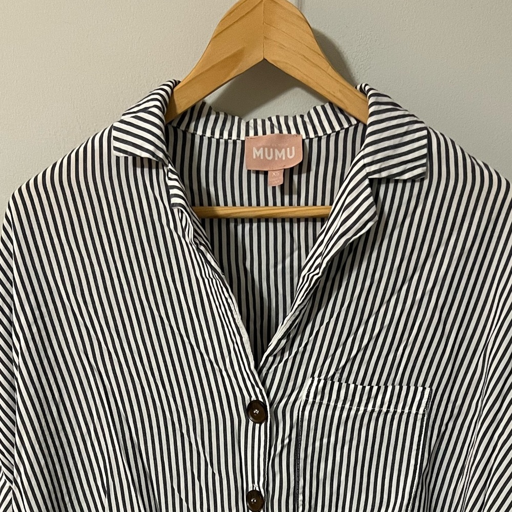 Show Me Your Mumu Lorolie Stripe Button Down Coverup Shirt - Picture 3 of 10